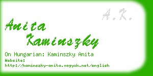 anita kaminszky business card